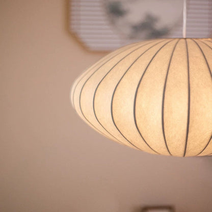 Elegant Japandi Silk Pendant Light