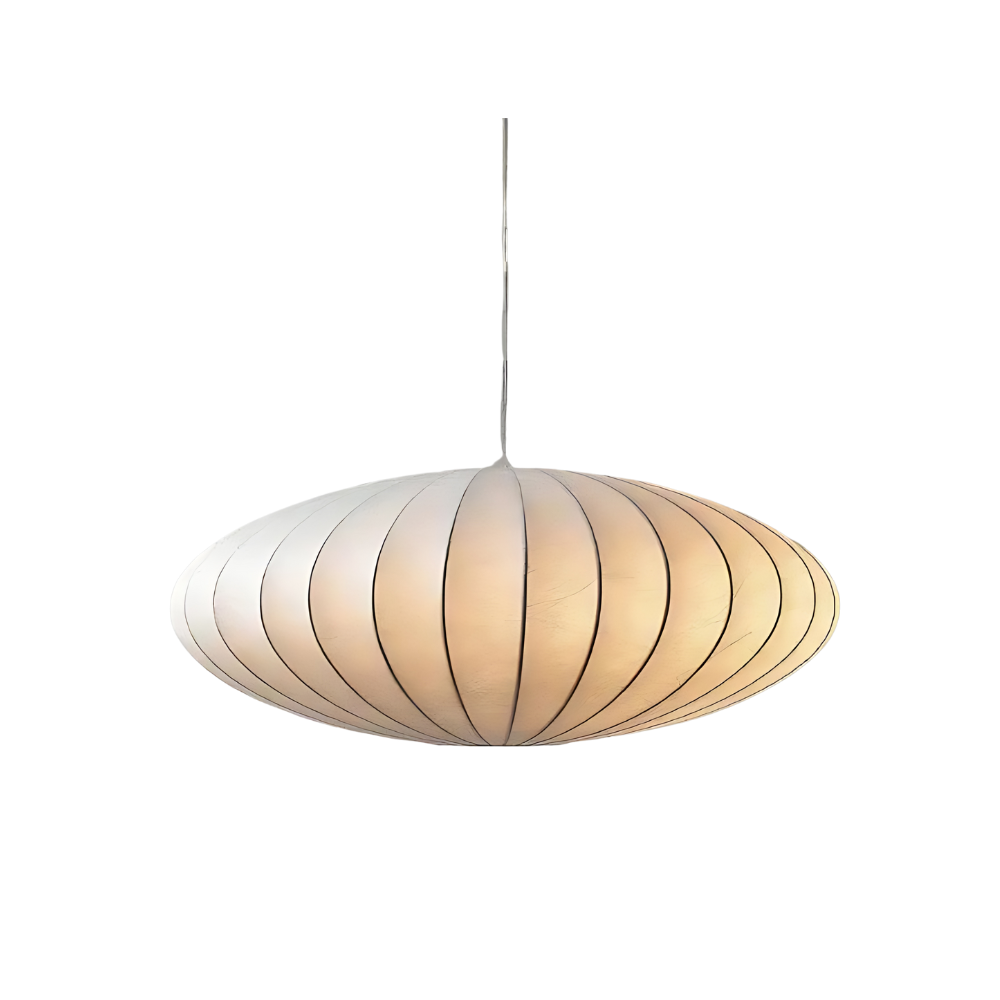 Elegant Japandi Silk Pendant Light