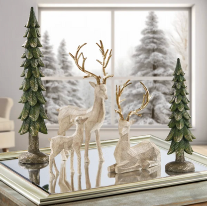 Christmas Wooden Deer Family Set