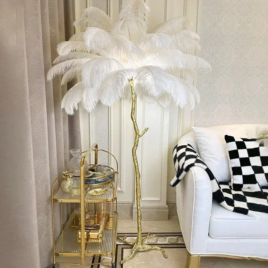 Ostrich Feather Floor Lamp