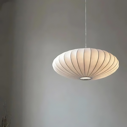 Elegant Japandi Silk Pendant Light