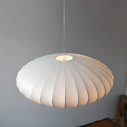 Elegant Japandi Silk Pendant Light